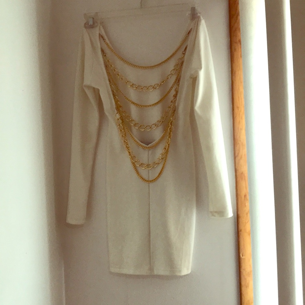 White & Gold clubbing mini dress